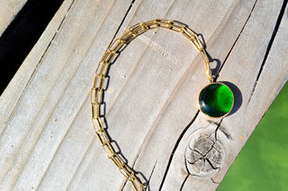 Umbo Circle Necklace Charm & Mini Ellipse Necklace Set